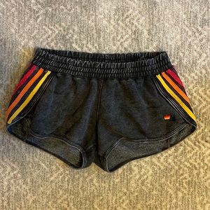 Aviator nation sweat shorts, black, size xsmall